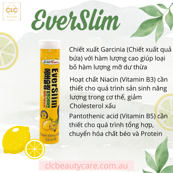 Viên sủi hỗ trợ giảm cân EverSlim vị Chanh