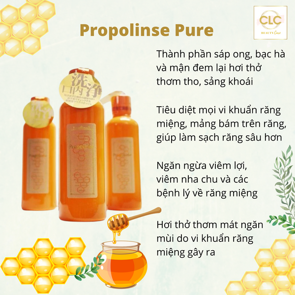 Nước Súc Miệng Propolinse Pure Chiết Xuất Sáp Ong 600ml - Màu vàng